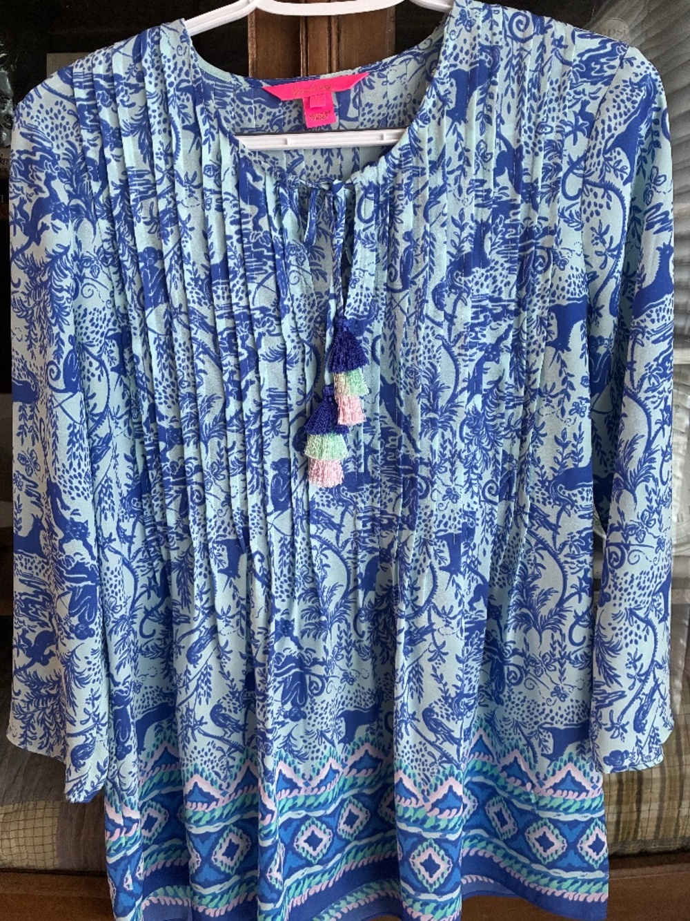 Lilly Pulitzer blue animal printed tunic - size small